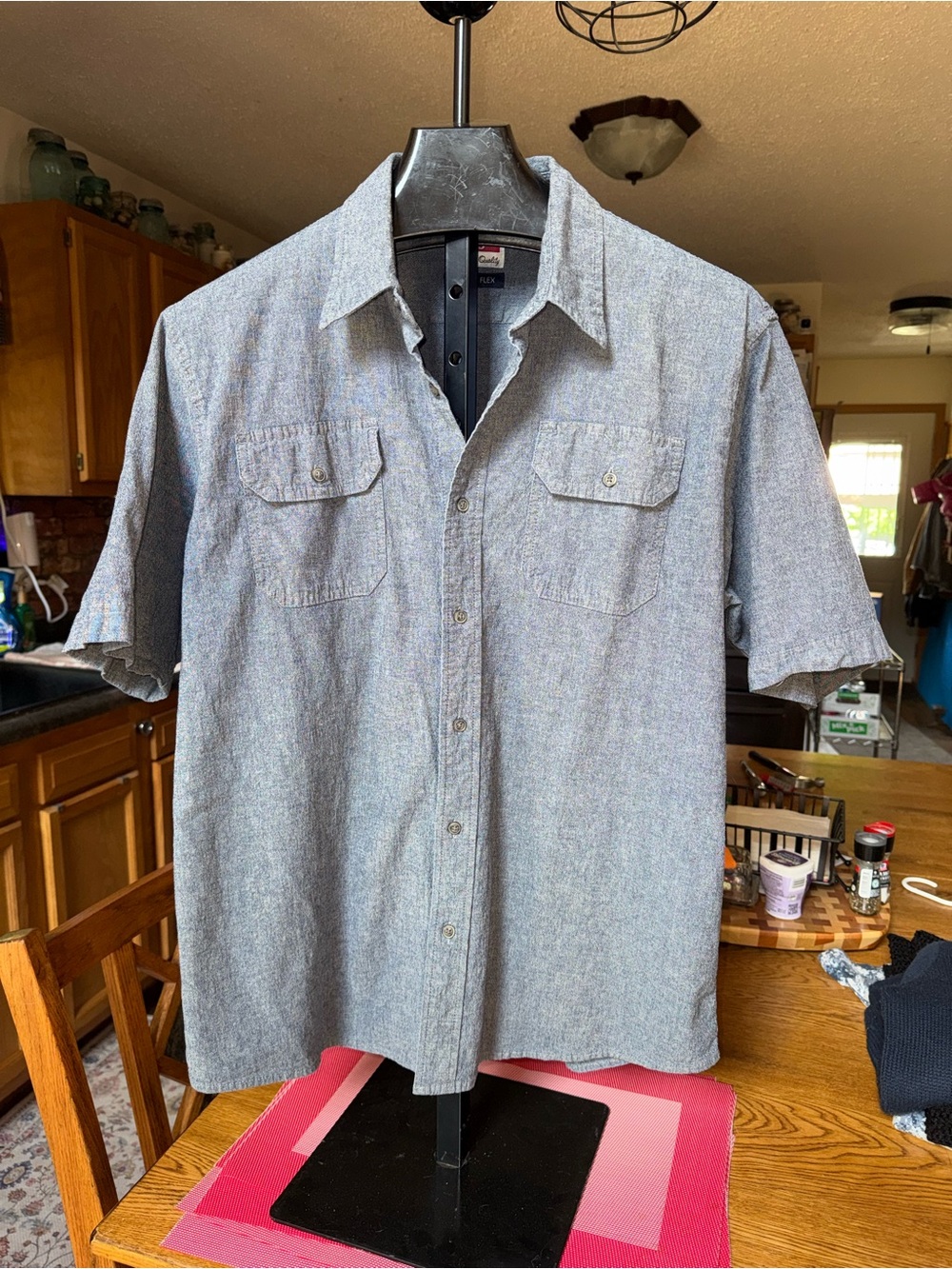 Wrangler Light Blue Short-Sleeve Button-Down Shirt